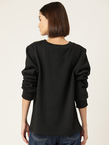 Striped Colour Blocked Fleece Sweatshirt - RueCollections